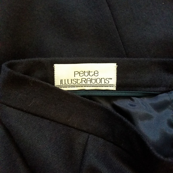 Navy wool blend pencil skirt - Picture 4 of 5